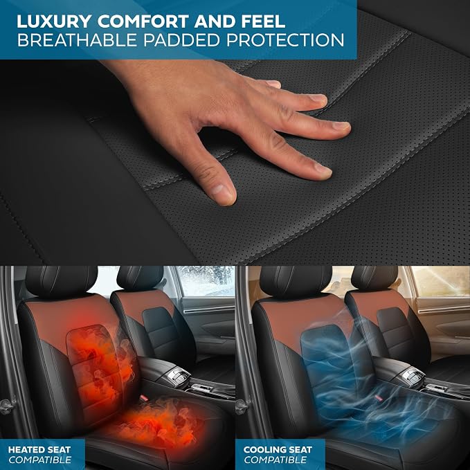 MotorBox Cabin King Western Estate Leather Seat Covers for Trucks & Cars | Brown and Black Car Seat Covers, Waterproof Leather Seat Covers, Car Accessories, Seat Protector, Universal Fit - Image 7