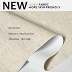 Persilux Blackout Roller Shades for Window Blinds,Cordless,Linen Fabric,Thermal Insulated Fabric UV Protection Shades for Home,Office,Bedroom,Door,Blackout-Cream,35" W X 64" H - Image 2