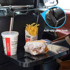 Foldable Car Seat Back Portable Tray for Food Dining Drink and Laptop, Hanging Car Steering Wheel Tray (Black) - Image 2