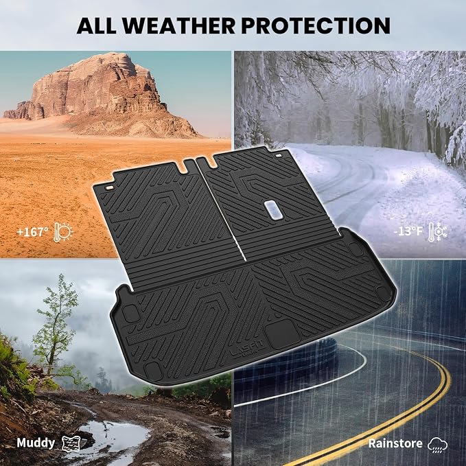 LASFIT Cargo Mats for Nissan Pathfinder 2013-2020/QX60 2014-2021/JX35 2013 | All Weather TPE Custom Fit Cargo Trunk Mat & Backrest Mats Accessories, Black - Image 6
