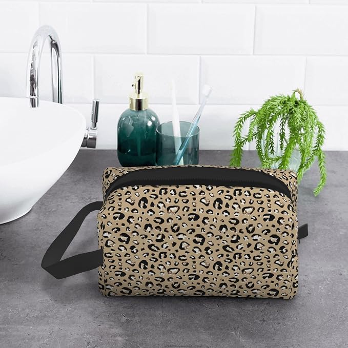 Leopard Print Makeup Bag - Durable 600D Oxford Fabric Travel Cosmetic Bag, Shockproof Foam Padded Toiletry Organizer for Gym & Daily Use 10x6.2x4.9 Inch - Image 6