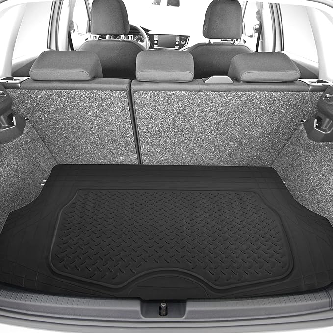 FH Group Premium Liners Tall Channel Trimmable All Weather Rubber Full Set Car Floor Mats (Red) w. Trimmable All-Season Cargo Liner (Black) - Universal Fit for Cars Trucks and SUVs - Image 5