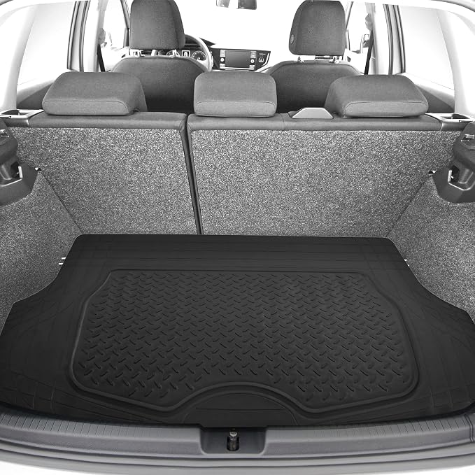 FH Group Premium Liners Tall Channel Trimmable All Weather Rubber Full Set Car Floor Mats (Pink) w. Trimmable All-Season Cargo Liner (Burgundy) - Universal Fit for Cars Trucks and SUVs - Image 5