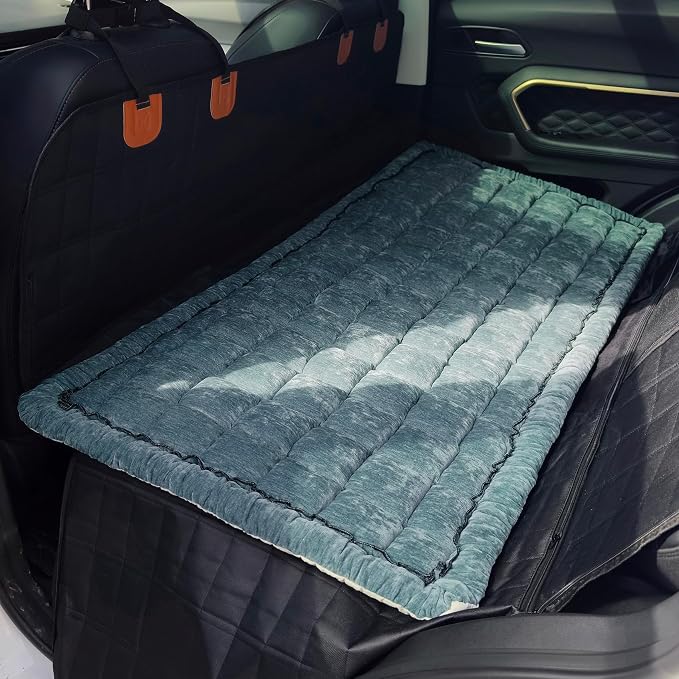 Dog Bed for Car Back Seat, Non-Slip Backseat Pet Mat for Trucks & SUVs | Plaid Flannel, Quilted PP Cotton Filling, Non-Slip Backing, Machine Washable, Fits Backseat Extenders, Trucks & SUVs by AEEISHOMEREFORM