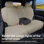 Lolcar CRV Seat Covers Custom Fit for Honda CRV 2023 2024 2025 2026 Leather Car Seat Cover Full Set for Trucks SUV,Waterproof Car Seat Cushion,Faux Leather （Beige） - Image 4