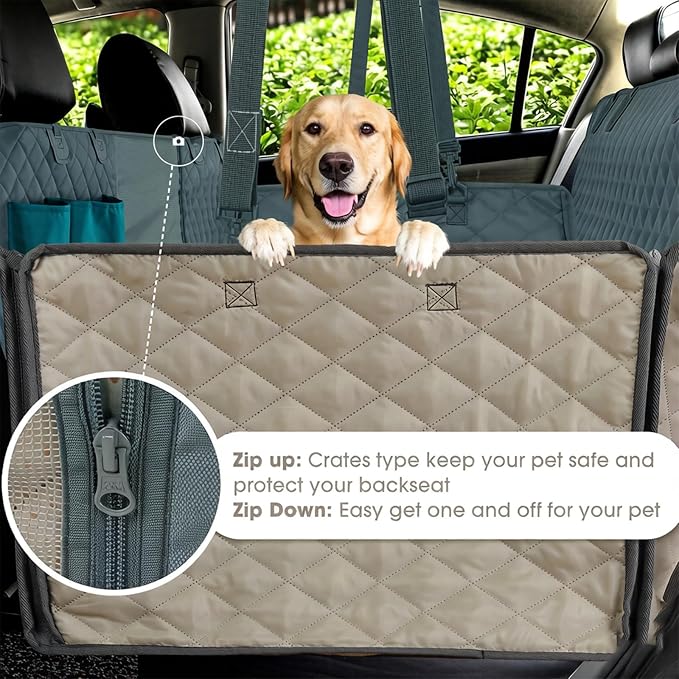 Dog Car Seat Cover,100% Waterproof Pet Backseat Cover,Car Seat Cover for Dogs,Duty Scratch Proof Nonslip Backseat Dog Cover for Car/SUV/Truck - Image 7