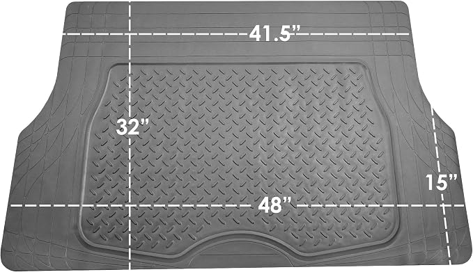 FH Group Premium Liners Tall Channel Trimmable All Weather Rubber Full Set Car Floor Mats (Pink) w. Trimmable All-Season Cargo Liner (Black) - Universal Fit for Cars Trucks and SUVs - Image 6