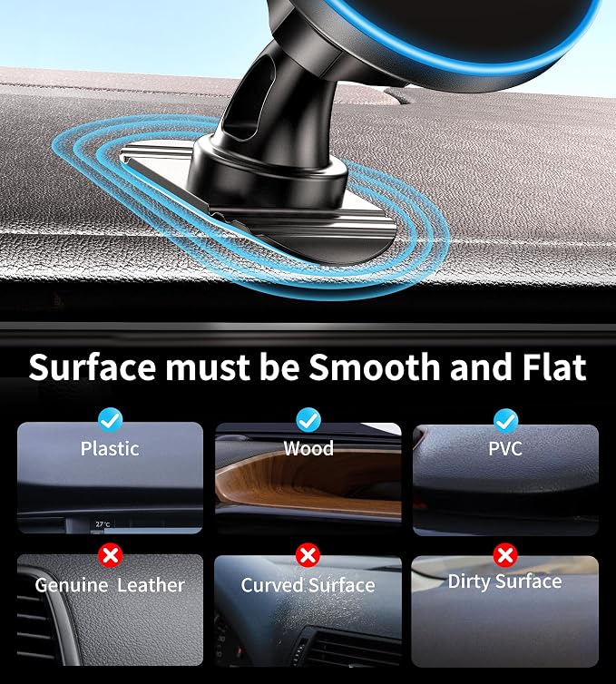 BHHB for iPhone 17 Magsafe Car Mount Charger, [2026 New] 15W 2in1 Magnetic Wireless Car Charger, fits for Magsafe Car Charger, Vent/Dashboard Phone Holder Mount for iPhone 17 16 15 14 13 12 Series - Image 5