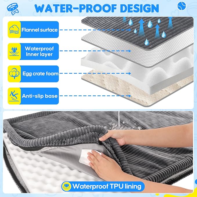 Loiion Dog Car Bed, Non-Slip Backseat Extender Pet Mat 50"x24.6"x4" | Removable, Washable Dog Bed With Waterproof Liner Protects Car Seats, Anti-Slip Travel Bed For Dogs - Image 7