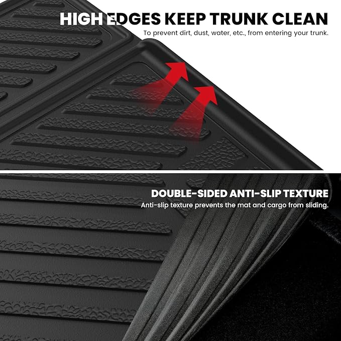 LASFIT Cargo Mat & Backrest Mats for 2022-2025 Mitsubishi Outlander | Not Fit PHEV or Sport Models, 3D Custom Fit TPE All Weather Trunk Liner, Full Coverage Secure-Fit Cargo Liner, Easy to Wash - Image 5