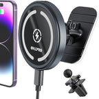 OHLPRO for MagSafe Car Mount Charger iPhone Wireless Car Charger, Stick on Dashboard Magnetic Phone Holder Mount for iPhone 17 Pro Max 16 15 14 Series, 15W Fast Charging, Aluminum Shell by OHLPRO