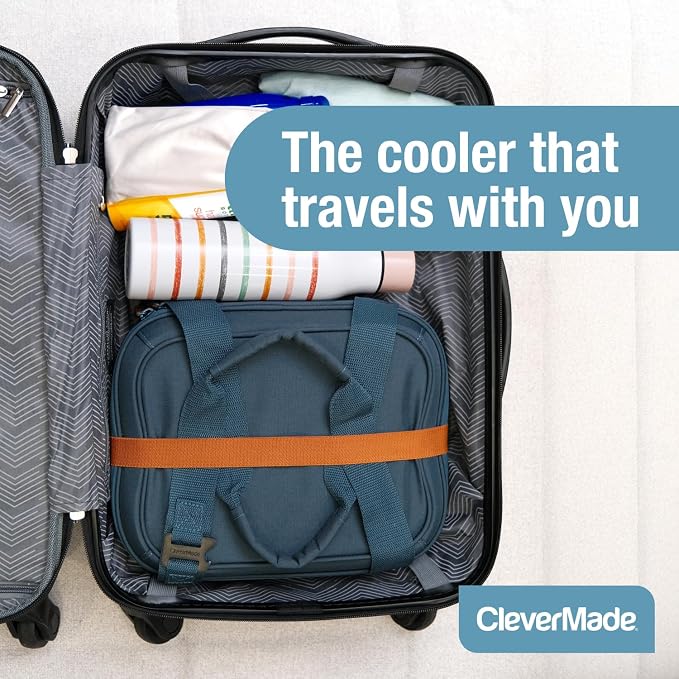 CleverMade Pacifica Collapsible Cooler Bag, Small Travel Cooler, Cool Gray | Keep Drinks Cold and Pack Light | A Reinforced Base, Storage Pocket, Bottle Opener, and Shoulder Strap Add Outdoor Utility - Image 8