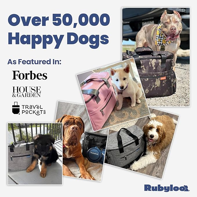 Rubyloo Original Doggy Bag™ Dog Travel Bag for Supplies with Travel Bowls | 2 BPA-Free Collapsible Bowls, 2 Pet Food Containers, TSA-Ready, Road Trips, Camping, Weekend Getaways, Doggy Gift, Paw Print - Image 6