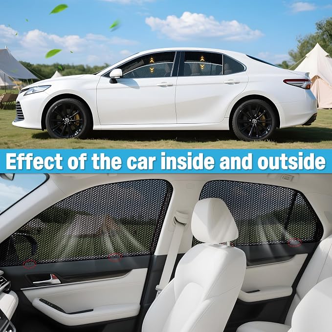 ZATOOTO Car Window Shades for Toyota Camry 2018-2023, Breathable Mesh | 4 Pack Camry Sun Shade Side Window, Breathable Mesh Car Window Screen for Camping Napping Baby UV Protection - Image 3