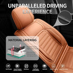 Fit Avalon Car Seat Covers for Toyota Avalon 2001-2021 2022 -Premium Leather, Waterproof，Breathable，All-Weather Seat Cushion Protecto & Airbag Compatible, Full Set Brown - Image 2