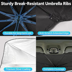 [2026 Upgrade] Windshield Sun Shade Umbrella, Foldable Car Front Window Sunshade with Titanium Coating, UV Rays Blocker & Heat Shield, Keep Vehicle Cool for Car SUV Truck RV Camper Sedan (51in x 31in) - Image 5