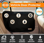 K&H Pet Products Car Door Protector for Dogs, Waterproof Interior Pet Car Door Protector from Dog Scratching, Stay Put Cover Design, Fits Most Vehicles, Washable - 27 x 19in Black 2 Count (Pack of 6) - Image 2
