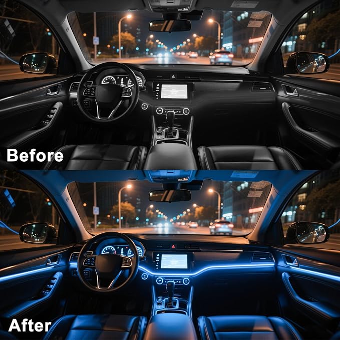 Interior Car LED Lights, 5 in 1 RGB Ambient Lighting Kit with 236" Fiber Optic, 16 Million Colors, APP Control, Music Sync Car Neon Lights for Cars, Trucks, SUVs - Image 4