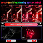 4 PCS USB Touch Dimmable Retro Glass Bottle Car Night Light | Portable design, 4 Red, fits car interior, bedroom, hallway, indoor outdoor decor - Image 5