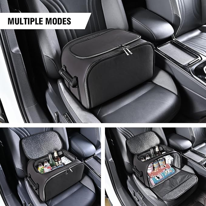 Foldable Car Insulated Storage Box, Portable Thermal Cooler Bag with Double Zipper & Sturdy Handle, Multi‑Purpose Car Seat Trunk Organizer for Drinks Snacks, Outdoor Picnic Camping Road Trips - Image 2