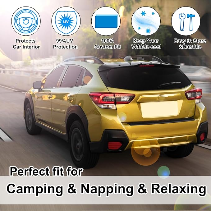 TINGLU Window Shades for Subaru Crosstrek 2018-2023 Accessories Car Side Full Windows Rear Triangular Windshield Sun Shade Sun UV Rays & Privacy Protection for Camping,Napping,and Relaxing 8PCS - Image 6