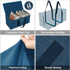 BALEINE Extra Large Storage Tote with Zippers & Carrying Handles, Heavy-Duty Oxford Fabric Moving Bags for Laundry, Space Saving, Storage, 2-Pack, Denim Blue - Image 6