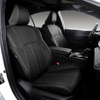 Custom Fit Camry Seat Covers for 2025 2026 Toyota Camry LE SE - Black | Waterproof Faux Leather Full Coverage, Car Seat Protectors Full Set with Armrest Covers, Airbag Compatible by Ourplot