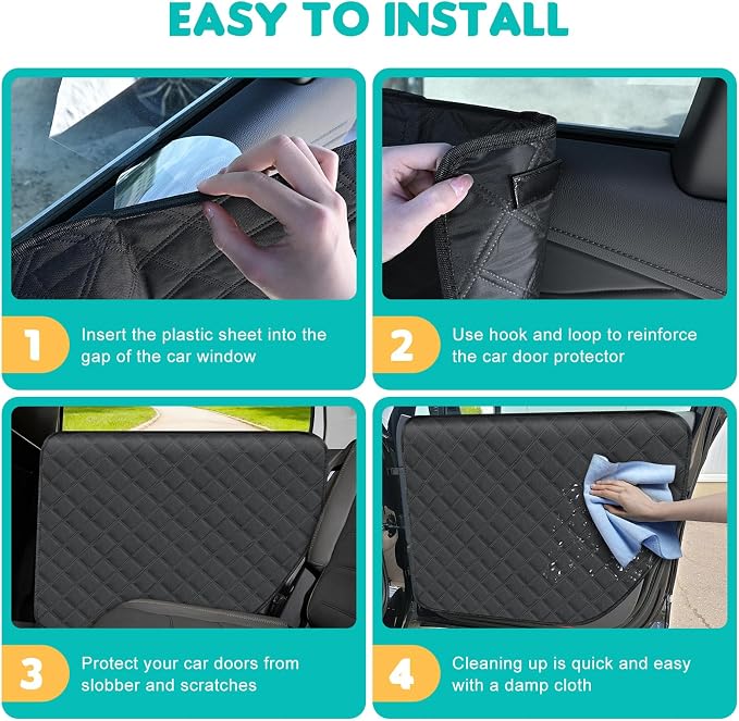 Dog Car Door Protector, 2 Pack Oversized Thickened Door Protectors for Dogs and Pets, Scratch-Resistant, Waterproof, Stain-Resistant Door Covers for Car/SUV/Truck, Universal Size - Image 6