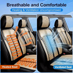 Fit Elantra Seat Covers Custom Fit for Hyundai Elantra 2017-2026, Beige | Front Pair, Premium Leather Full Coverage Protectors, Waterproof, Breathable, Scratch Resistant, Easy Wipe, Airbag Compatible - Image 4