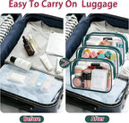 12 Pieces Clear Makeup Bags Bulk, TSA Approved Toiletry Bag Cosmetic Toiletries Pouch with Zipper, Waterproof Vinyl Plastic Organizer Case for Carry-on Travel Essentials (Green Medium) - Image 8