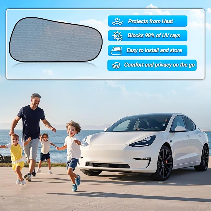 ZATOOTO Tesla Model Y Window Shades for Rear Window,Clear View | Transparent Static Cling Film, Blocks 90% UV & Heat, No Adhesive, Easy Install, Enhanced Visibility, Interior Protection - Image 6