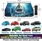 Shark Car Windshield Sun Shade Umbrella Bendable Handle Foldable Funny Sunshade for Car Windshield Block UV Rays Keep Vehicle Cool for Most Sedans SUV Trucks Cars 57"x30" - Image 6