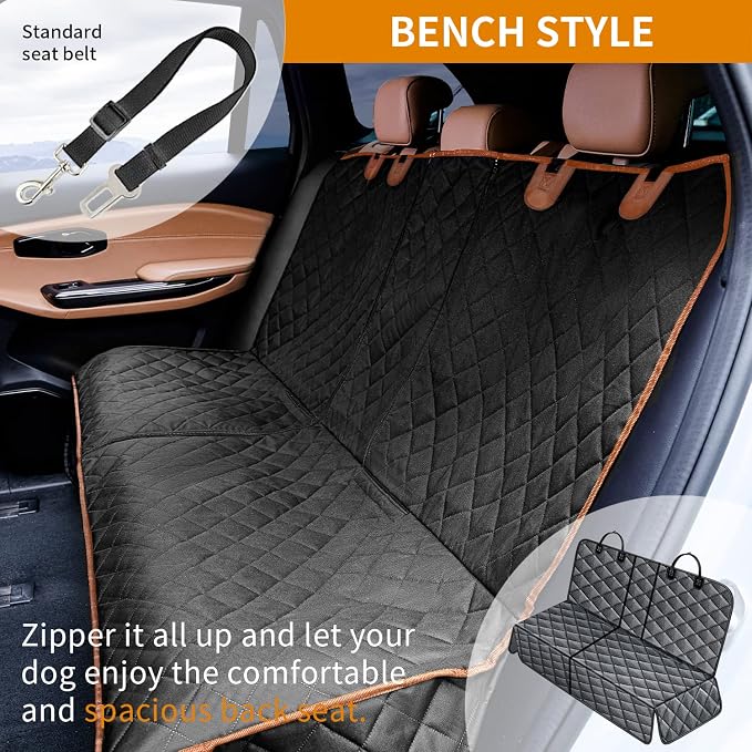 IVY&LANE Dog Car Seat Cover for Back Seat,Conversible 2-in-1 Waterproof Front Seat Cover,Heavy-Duty & Scratchproof Car Seat Protector Cover for SUVs, Trucks and Sedans - Image 3