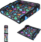 COOLBEBE Airplane Tray Table Cover, Foldable Travel Tray Cover | for Toddlers 1-3, Universal Fit for Airplane, Car Seat, High Chair, Machine Washable, Portable, Black Dinosaur by COOLBEBE