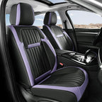 Coverado Car Seat Covers Front Seats, Seat Covers for Cars, Car Seat Protector, 2-Pack Car Seat Cushion Nappa Leather, Waterproof Seat Covers Carseat Cover Universal Fit for Most Cars(Purple&Black) by COVERADOAUTO
