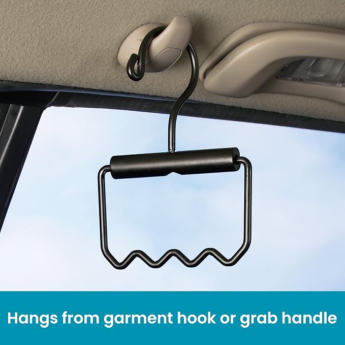 Heavy Duty Car Hanger for Clothes, Dry Cleaning and Garment Bags | High Road's Solid Steel Car Clothes Hanger Holds 12 Garments, Bottom Hooks Keep Hangers in Place, Easy Carry Handle - Image 2