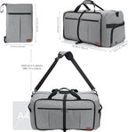 120L Foldable Collapsible Waterproof Travel Duffle Bag for Men and Women | with Shoe Compartment, Extra Large, Gray, 34" Duffel for Weekender Gym Sport, Tear Resistant - Image 2