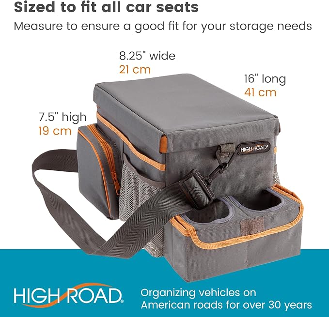 High Road CarHop Car Caddy Organizer with Tray, Trip Cooler and Cup Holder | Middle Seat Organizer for Kids Toys and Snacks in the Backseat and Passenger Seat Car Snack Organizer for Drivers - Image 8