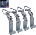 Amooca 4 Pack Anti-drop Headrest Hooks Adjustable Car Seat Organizer | Universal Fit with Clip, Hanger for Backpack Umbrella Water Bottle Coat Purses Handbags Groceries, 40lb Heavy Duty, Gray by Amooca