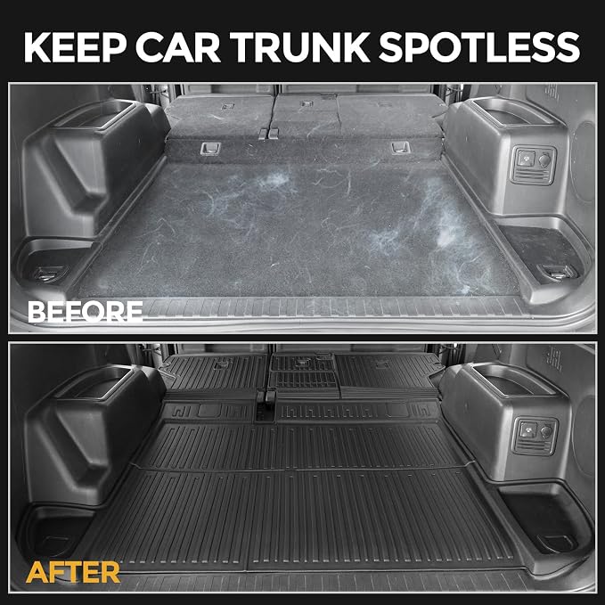 Cargo Mat for 2013-2024 Toyota 4Runner Accessories | w/o Sliding Cargo Tray, Full-Coverage Cargo & Backrest Protection, Odorless TPE, All-Weather Protection, 3D Custom Fit - Image 3