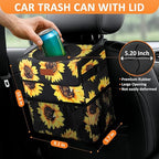 Vankor Car Trash Can with Lid Leak Proof Car Accessories for Women | 2.2 Gallon Cute Hanging Car Trash Bin for Men Car Truck Vehicle Sedan SUV Interior Automotive Garbage Cans, Sunflower - Image 2