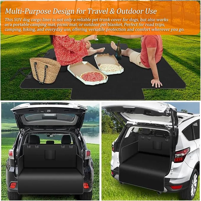 SUV Cargo Liner for Dogs for Nissan Pathfinder 1986-2020 2021 2022 2023 2024 2025 2026, Heavy Duty Water Resistant Pet Cargo Cover, Dog Trunk Cargo Liner, Car Trunk Cover Protector,A - Image 6