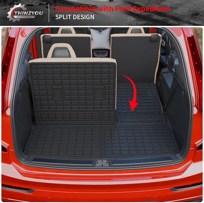 Floor Mats for 2018-2024 Ford Expedition (Not for Max Models) | Trunk Mat Cargo Mat Cargo Liner TPE All Weather 2023 Expedition 7 Seats Accessories - Image 8