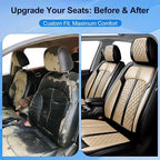 Fit CX-90 Seat Covers Custom Fit for Mazda CX-90 2024-2026, Front Pair | Premium Leather Full Coverage Protector, Waterproof, Breathable, Scratch Resistant, Easy Wipe, Airbag Compatible, Black+Beige - Image 3