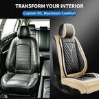 for Subaru WRX 2015-2026 Car Seat Covers, Full Set, Beige | Luxury Full Coverage Leather Seat Protectors, Waterproof Breathable, Non-Slip, Easy to Install, Airbag Compatible, All-Season - Image 4