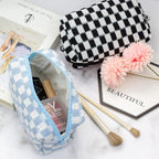 Checkered Makeup Bag for Purse, Small Travel Cosmetic Pouch,Blue,6 Pack | Cute Zipper Makeup Organizer for Women, Travel Essentials, Toiletries, Makeup Brushes, Beauty Accessories&Bridesmaid Gifts - Image 3