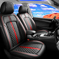 Fit Cherokee Seat Covers Custom Fit for Jeep Cherokee 2014-2026, Front Pair | Premium Leather Full Coverage Protectors, Waterproof, Breathable, Scratch Resistant, Easy Wipe, Airbag Compatible, RedTrim by FiveFox