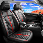 Fit Santa Cruz Seat Covers Fit for Hyundai Santa Cruz 2022-2026, Front Pair | Premium Leather Full Coverage Protectors, Waterproof, Breathable, Scratch Resistant, Easy Wipe, Airbag Compatible, RedTrim by FiveFox