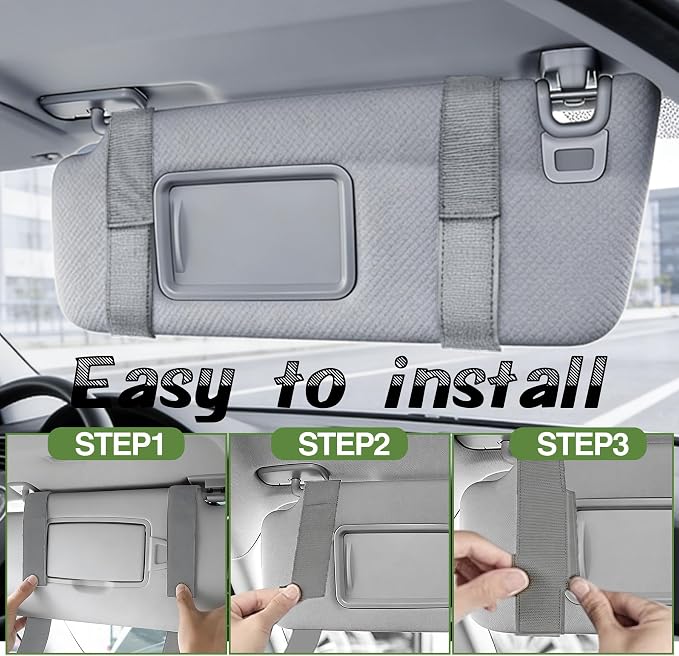 Car Sun Visor Organizer, Fits Most Cars Trucks SUV Jeeps Patrols—Grey | Tactical Molle Panel Visor Storage Organizer with Sunglasses Holder for Police Gear & Overland Accessories - Image 5
