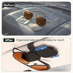 BFXM Sunglass Holder for Car, Double Clip Magnetic Leather | Sunglasses Holder Eyeglass Hanger Clip for Car Visor, Cars Sun Visor Ticket Card Clip - Image 2